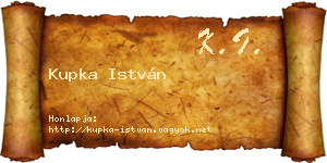 Kupka István névjegykártya